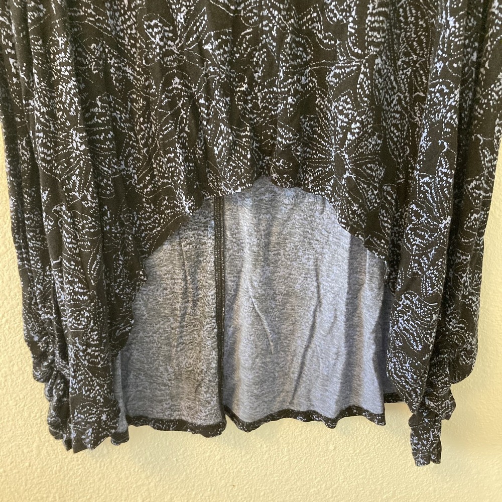 Free People Tunic Top Size Small Black & Blue Combo Loose Fit Crop Back Sahara - Picture 8 of 13